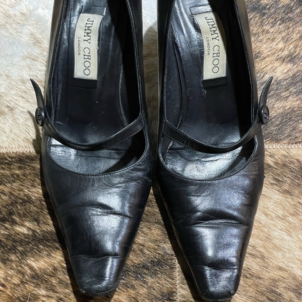 Vintage Jimmy Choo kitten heel square point heels